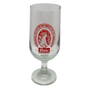Vintage Coors 7 in Stemmed Clear Glass Chalice Drinking Glass Golden Colorado